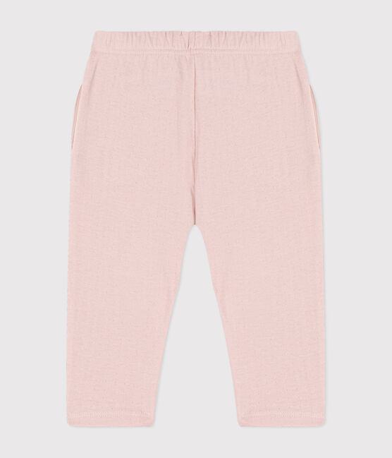 Pantalon bébé en tubique uni rose SALINE
