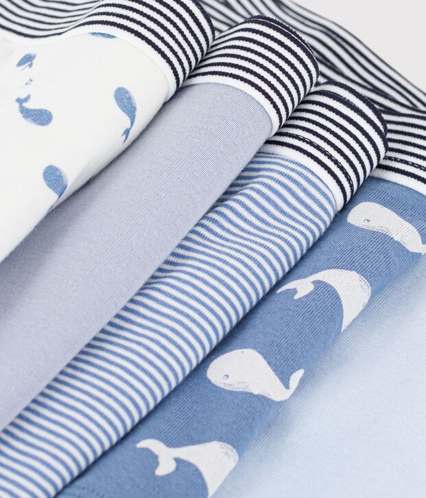 Lot de boxers enfant en coton imprim&eacute; baleines multicouleur