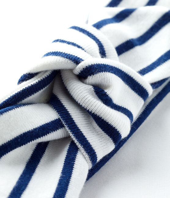 Bandeau bébé fille rayé blanc MARSHMALLOW/bleu SMOKING