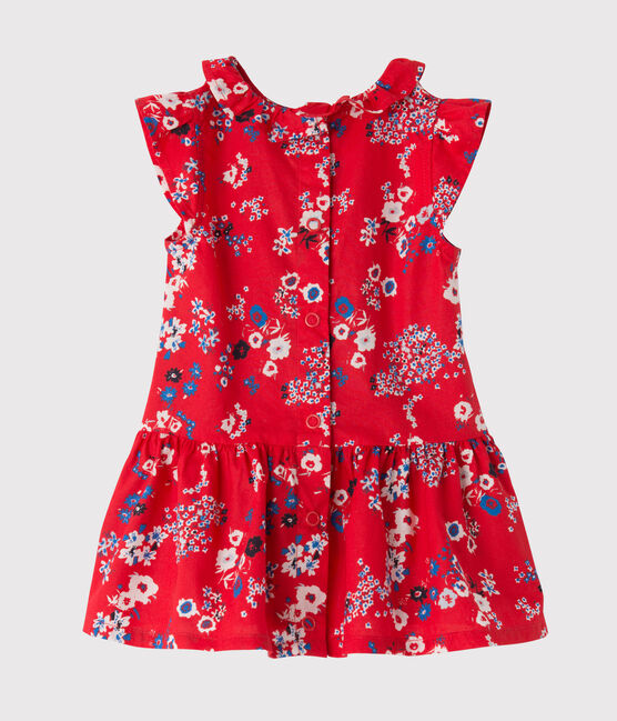 Robe bébé fille imprimée rouge PEPS/blanc MULTICO
