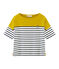 Marinière manches courtes femme jaune BAMBOO/blanc MARSHMALLOW/ SMOKING