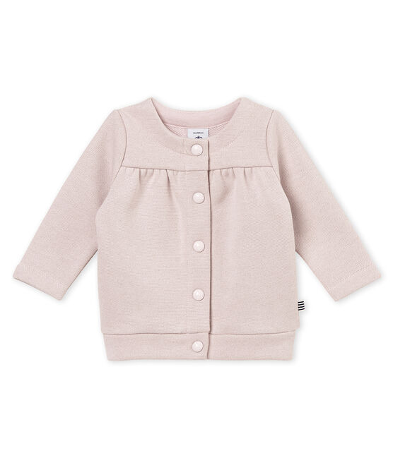 Cardigan bébé fille en molleton brillant rose JOLI/jaune DORE