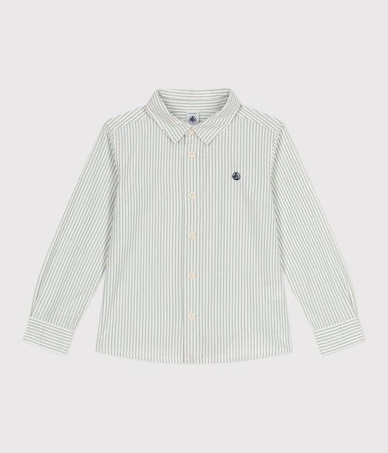 Chemise enfant en coton manches longues à rayures PAUL/ ECUME