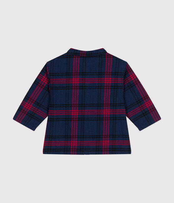 Chemise en flanelle à carreaux bébé bleu SMOKING/blanc MULTICO