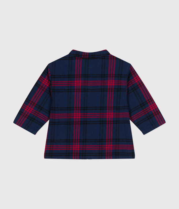 Chemise en flanelle &agrave; carreaux b&eacute;b&eacute; bleu/multicouleur
