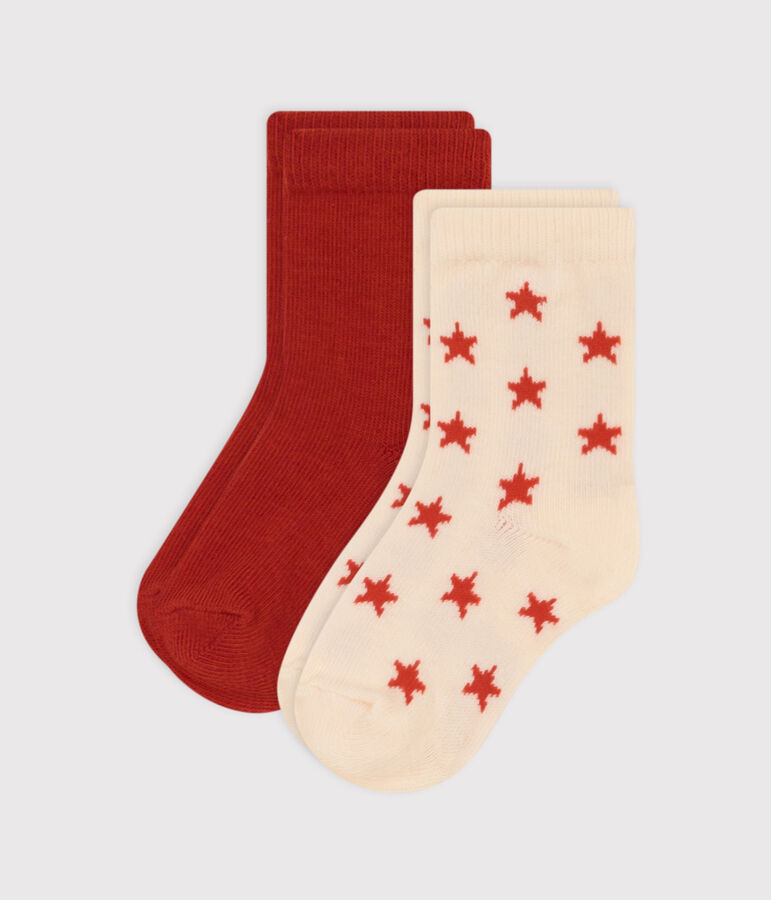Lot de 2 paires de chaussettes &eacute;toiles en jersey de coton b&eacute;b&eacute; multicouleur