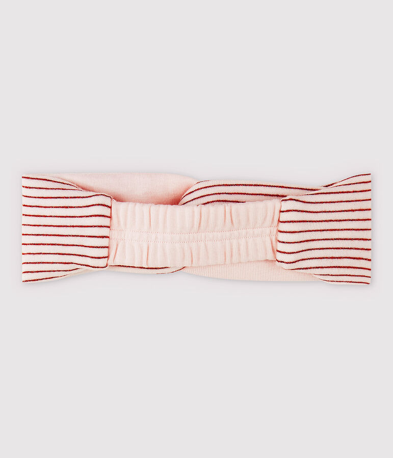 Bandeau ray&eacute; en tubique b&eacute;b&eacute; fille rose FLEUR/rose COPPER