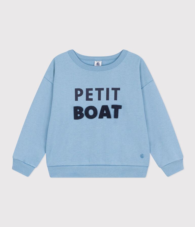 Sweatshirt imprim&eacute; en molleton enfant fille / gar&ccedil;on bleu AZUL