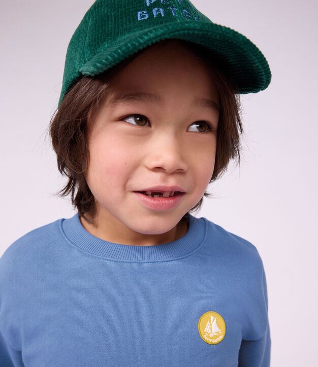 Casquette enfant en velours unie vert