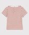 Tee-shirt manches courtes rayé en coton bio bébé beige MONTELIMAR/ OMBRIE