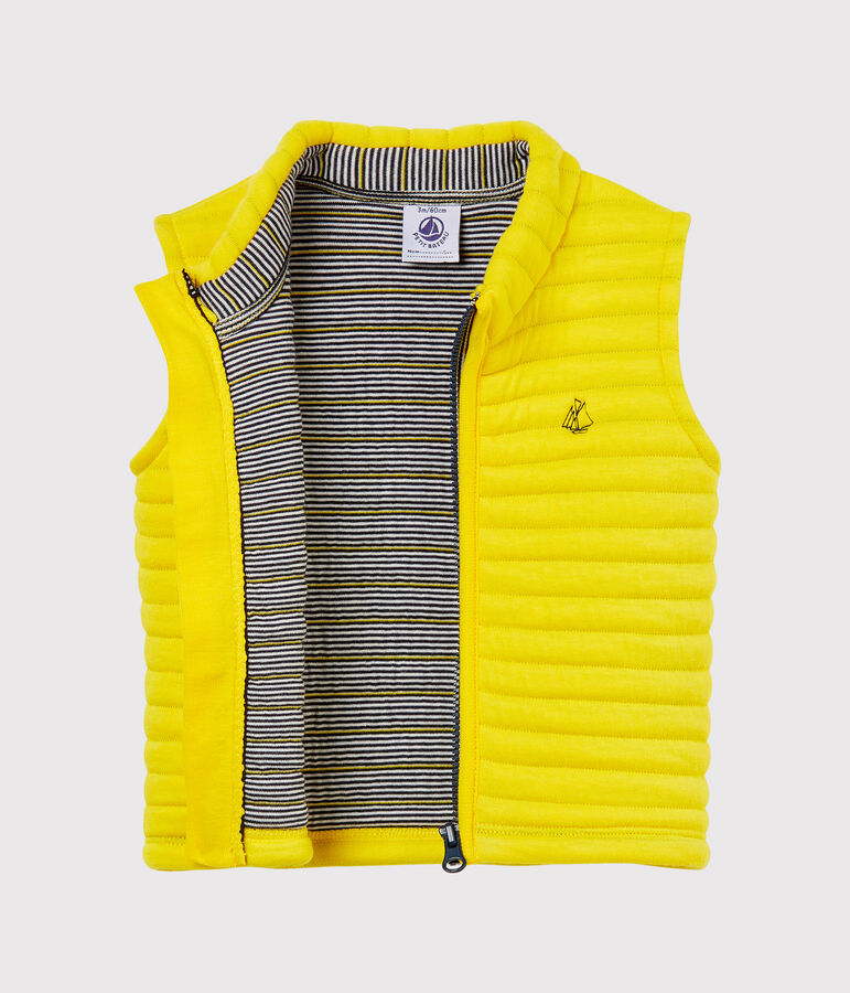 blouson sans manches en tubique matelass&eacute; b&eacute;b&eacute; gar&ccedil;on jaune JAUNE