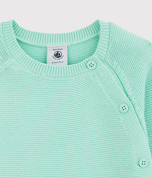 Cardigan bleu b&eacute;b&eacute; en tricot de coton biologique bleu