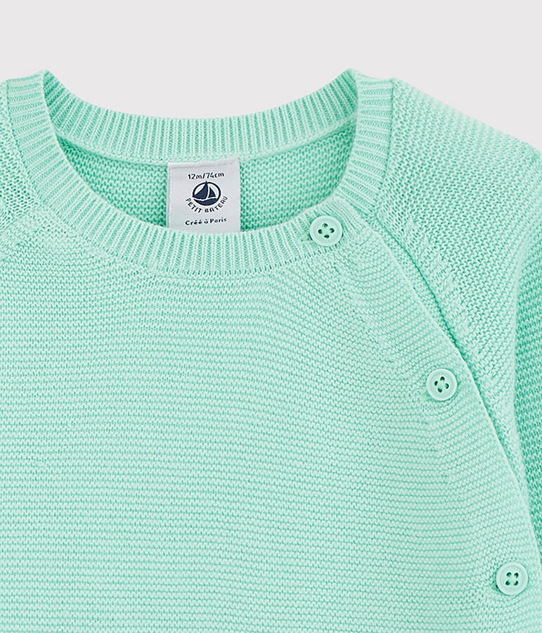 Cardigan bleu b&eacute;b&eacute; en tricot de coton biologique bleu VERGLAS