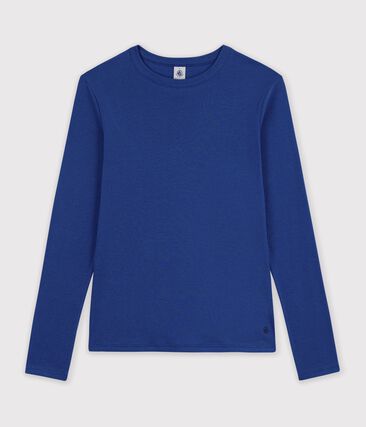 Tee-shirt femme en coton manches longue uni