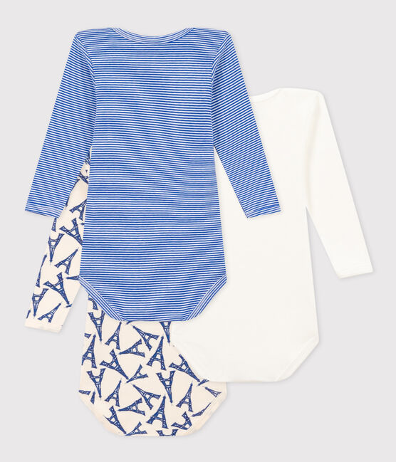 Lot de 3 bodies manches longues Paris bébé en coton variante 1