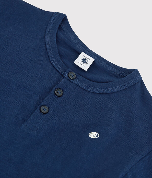 T-shirt manches courtes enfant fille/gar&ccedil;on bleu fonc&eacute;