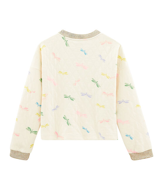 Sweat shirt enfant fille beige COQUILLE/blanc MULTICO