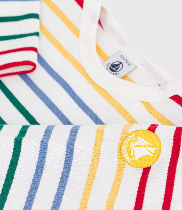 Marini&egrave;re b&eacute;b&eacute; en coton blanc/multicouleur
