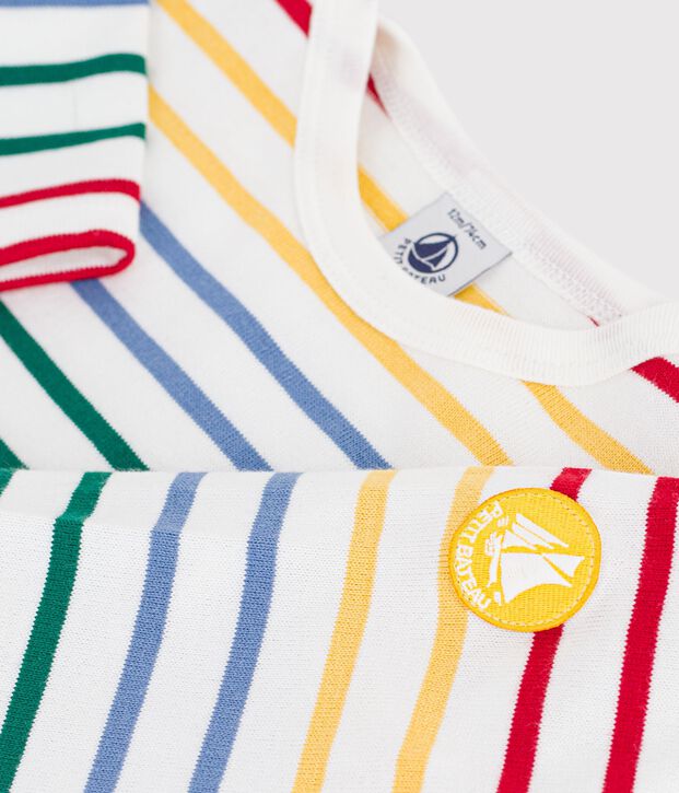 Marini&egrave;re b&eacute;b&eacute; en coton blanc/multicouleur