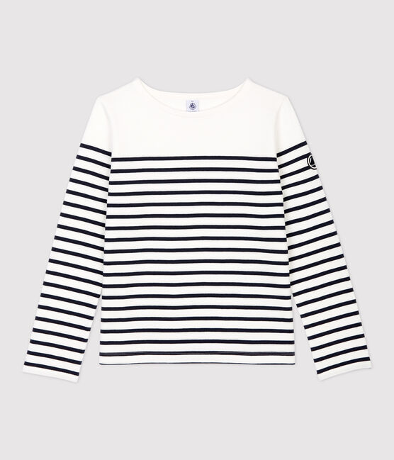 Marinière iconique en coton Femme blanc MARSHMALLOW/bleu SMOKING