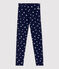Legging en jersey élasthanne enfant fille bleu SMOKING/blanc MULTICO