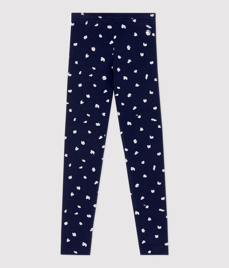 Legging en jersey &eacute;lasthanne enfant fille bleu SMOKING/blanc MULTICO