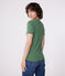 Tee-shirt Femme à manches courtes en lin vert PALMERAIE