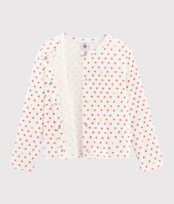 Cardigan enfant fille blanc MARSHMALLOW/blanc MULTICO