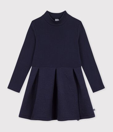 Robe enfant en coton manches longues unie