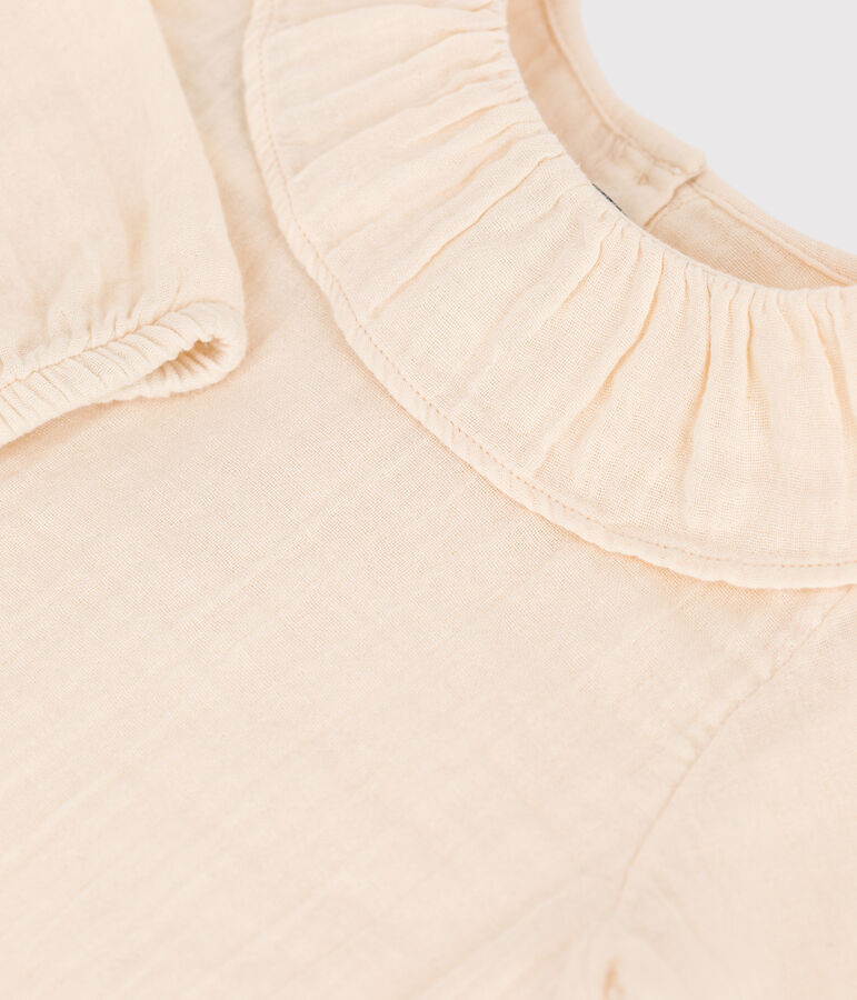 Blouse manches longues b&eacute;b&eacute; en gaze de coton &eacute;cru AVALANCHE