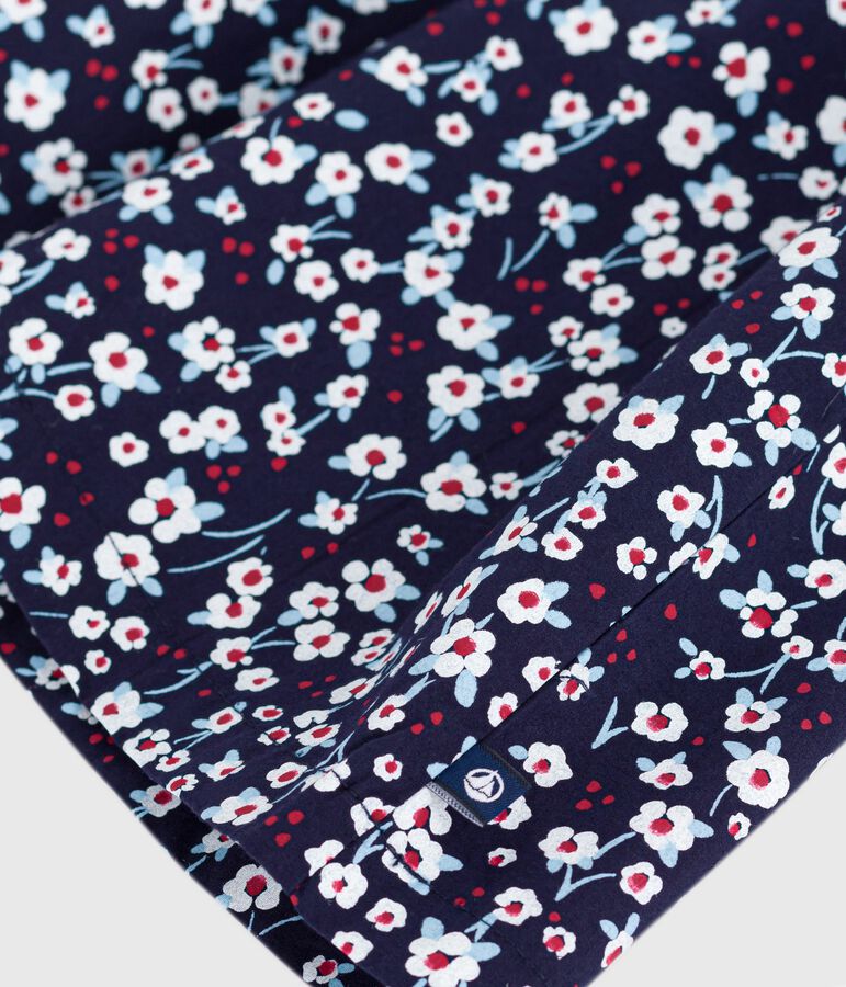 Robe enfant manches longues en coton bleu SOIR/ MULTICO