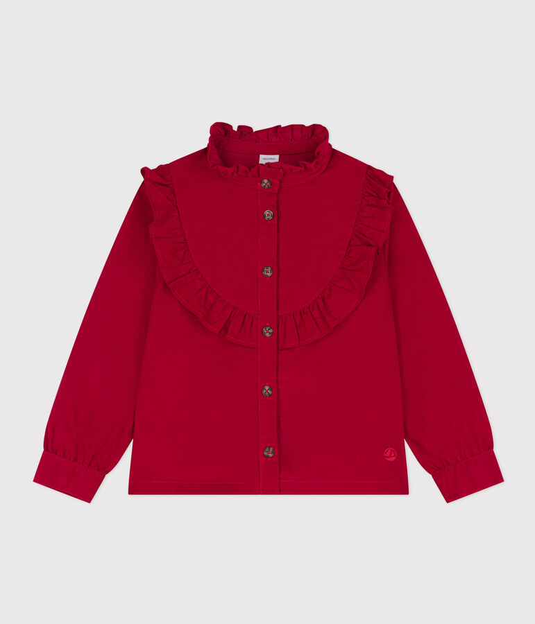 Blouse en velours fin enfant fille rouge CORRIDA