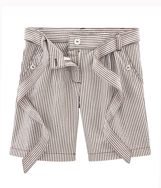 Short enfant fille rouge VINO/blanc MARSHMALLOW