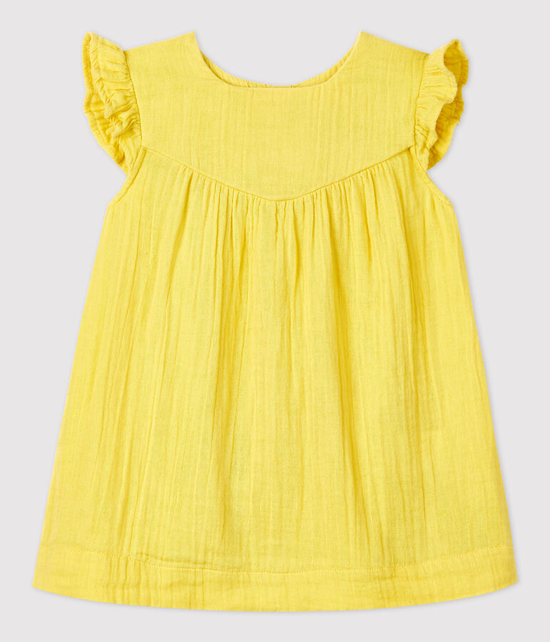 Robe en gaze de coton bio b&eacute;b&eacute; jaune ORGE