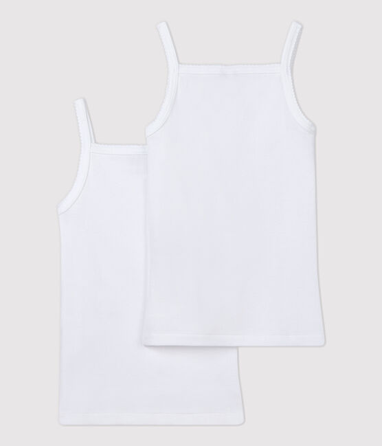 Lot de 2 chemises à bretelles blanches petite fille variante 1