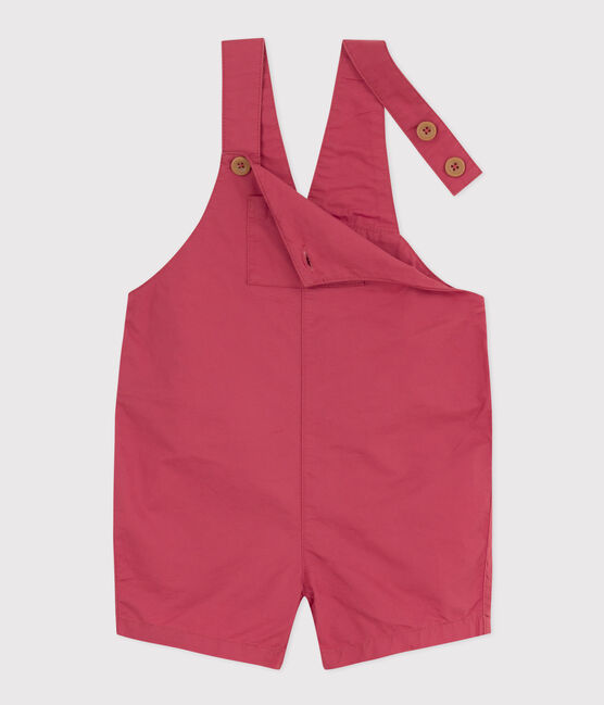 Salopette courte bébé en serge craquante rose PAPI