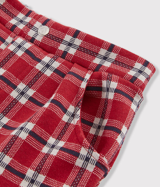 Short en maille enfant fille rouge TERKUIT/blanc MULTICO