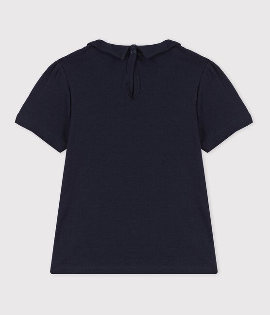 T-shirt manches courtes en coton enfant fille bleu SMOKING