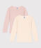 Lot de 2 tee shirts manches longues en coton ajouré petite fille variante 1