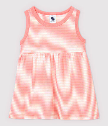 PETIT BATEAU - Robe rayée sans manches en côte bébé fille