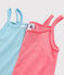 Lot de 2 chemises à bretelles ajourées colorées petite fille en coton biologique variante 1