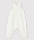 Salopette blanche bébé en tubique en coton biologique