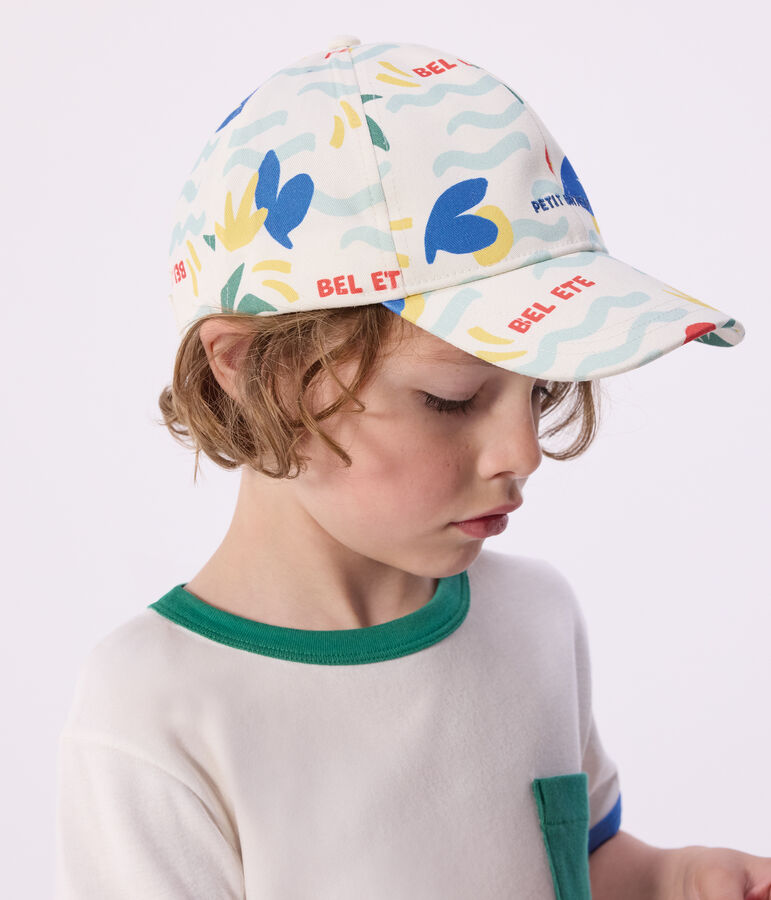 Casquette enfant en coton imprim&eacute; palmiers MILK/ MULTICO