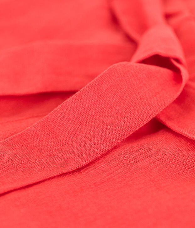 Short en lin enfant fille orange