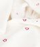 Peignoir enfant en coton éponge cœurs brodés blanc MARSHMALLOW/rouge TERKUIT
