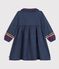 Robe enfant en denim manches longue unie bleu