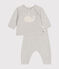 Ensemble 2 pièces en tricot laine et coton bébé beige MONTELIMAR CHINE