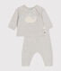 Ensemble 2 pièces en tricot laine et coton bébé