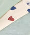 Lot de 3 bodies manches longues imprimé tricœurs en coton bébé variante 1