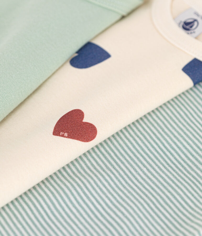 Lot de 3 bodies manches longues imprim&eacute; tric&oelig;urs en coton b&eacute;b&eacute; multicouleur